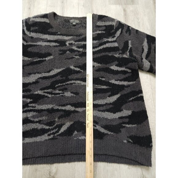 Barefoot Dreams Seaside Camo‎ Crewneck Cozychic Knit Sweater Womens 2X - Picture 8 of 9